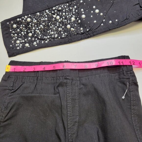 Black  Skin Tight Jeggings with  Sparkling Sequins Size XS Small  Petite - Picture 5 of 14